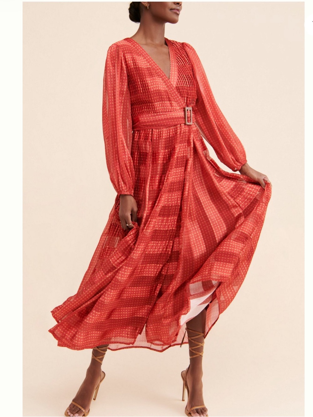 Anthropologie Let Me Be Pleated Maxi Dress